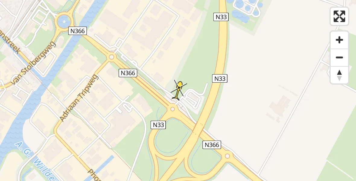 Routekaart van de vlucht: Lifeliner 4 naar Veendam