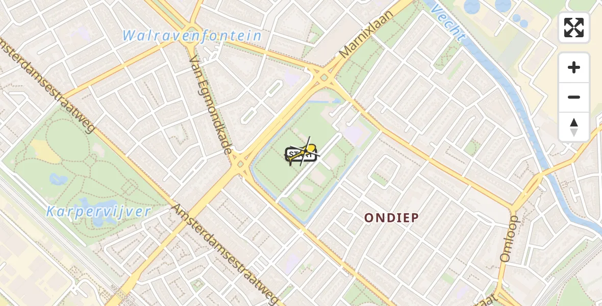 Routekaart van de vlucht: Lifeliner 2 naar Utrecht, Sportpark Wesley Sneijder