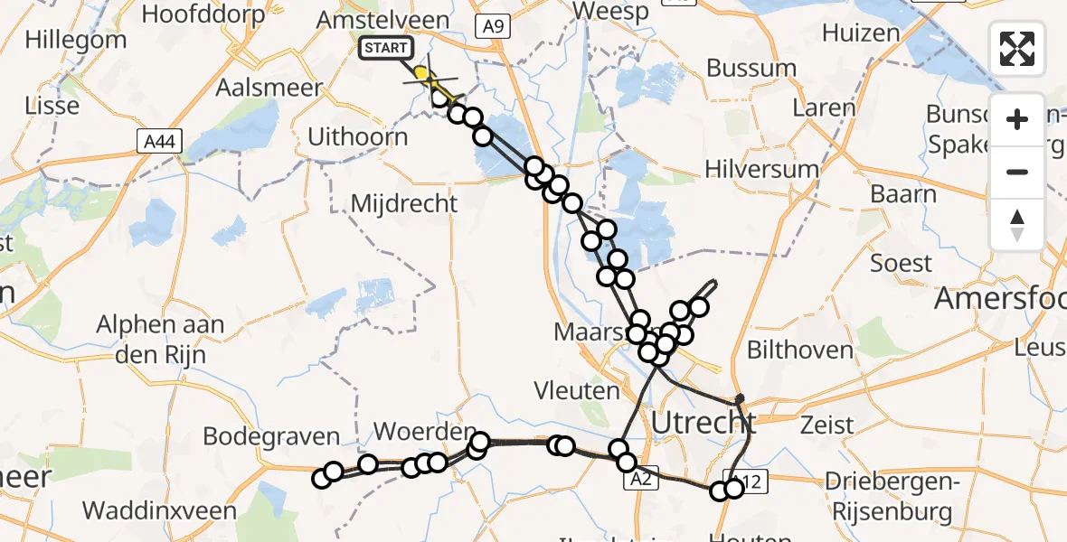 Routekaart van de vlucht: Politieheli naar Ouderkerk aan de Amstel, Baken