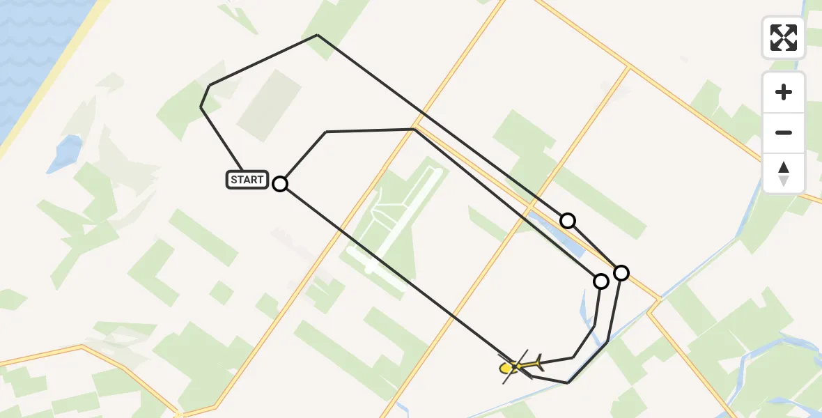 Routekaart van de vlucht: Politieheli naar Texel International Airport, Slufterweg