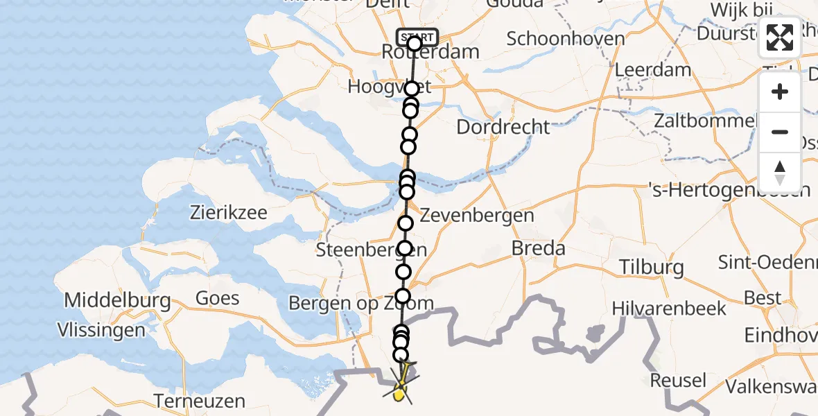 Routekaart van de vlucht: Lifeliner 2 naar Putte, Welschapstraat