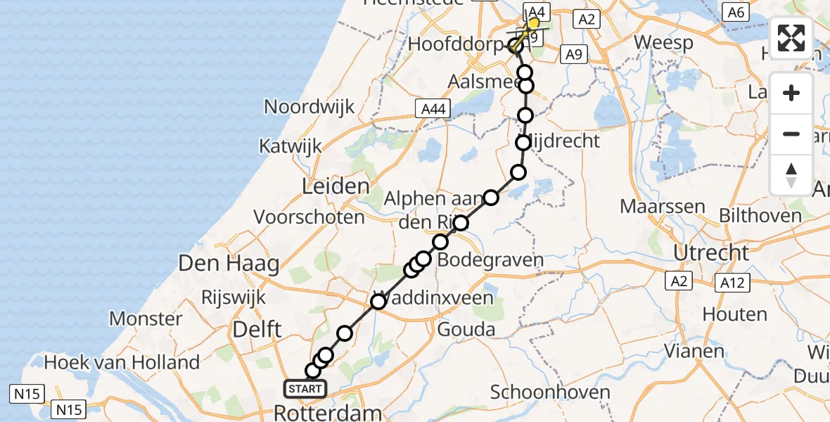 Routekaart van de vlucht: Politieheli naar Schiphol, Landscheiding