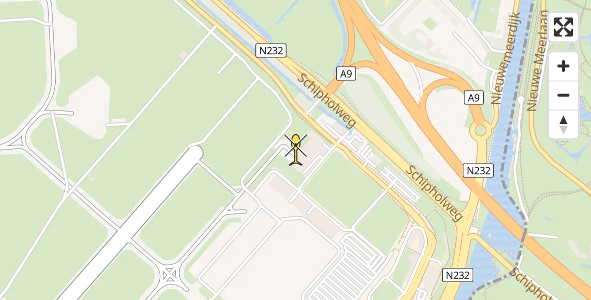 Vluchtroute Politiehelikopter van Schiphol naar Schiphol