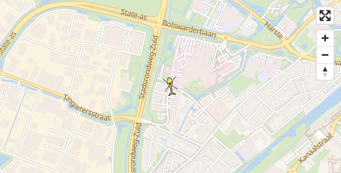 Routekaart van de vlucht: Ambulanceheli naar Sneek