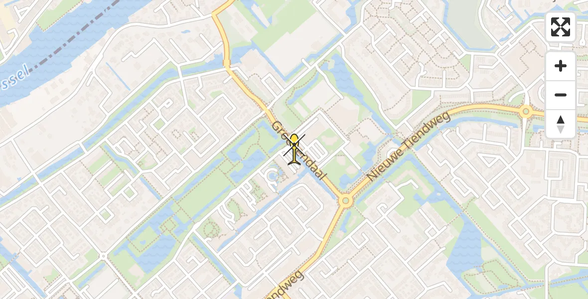 Routekaart van de vlucht: Lifeliner 2 naar Krimpen aan den IJssel