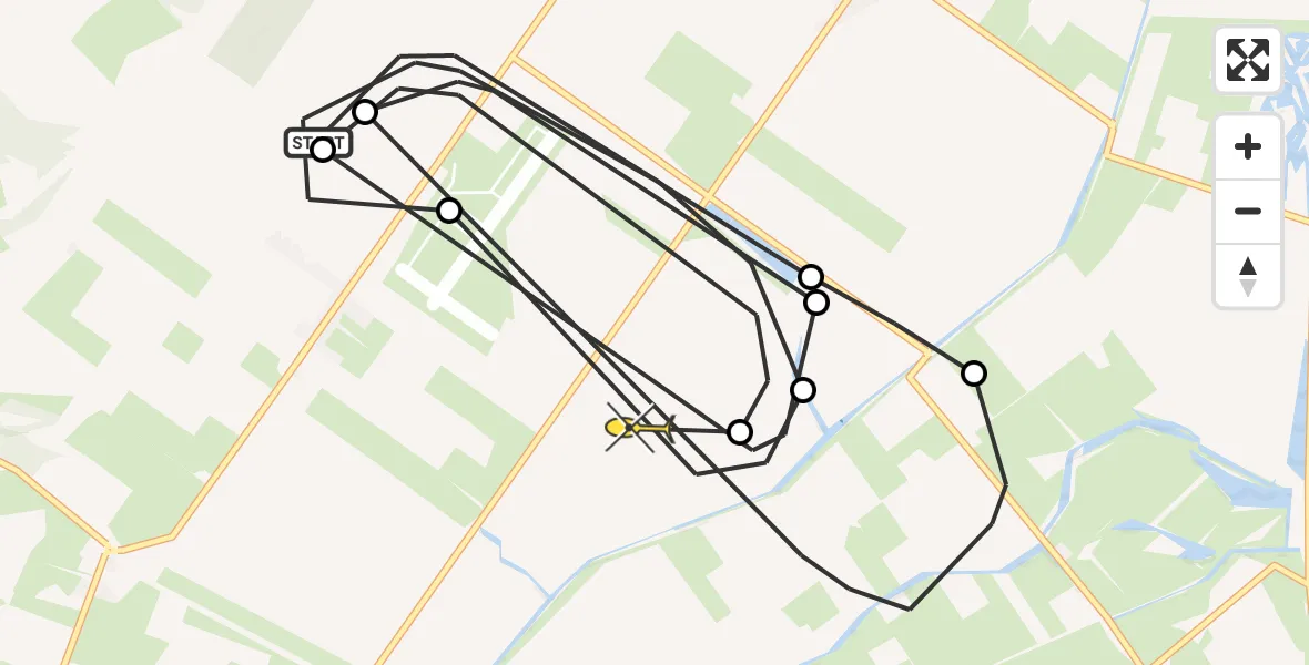 Routekaart van de vlucht: Politiehelikopter naar Texel International Airport, Slufterweg