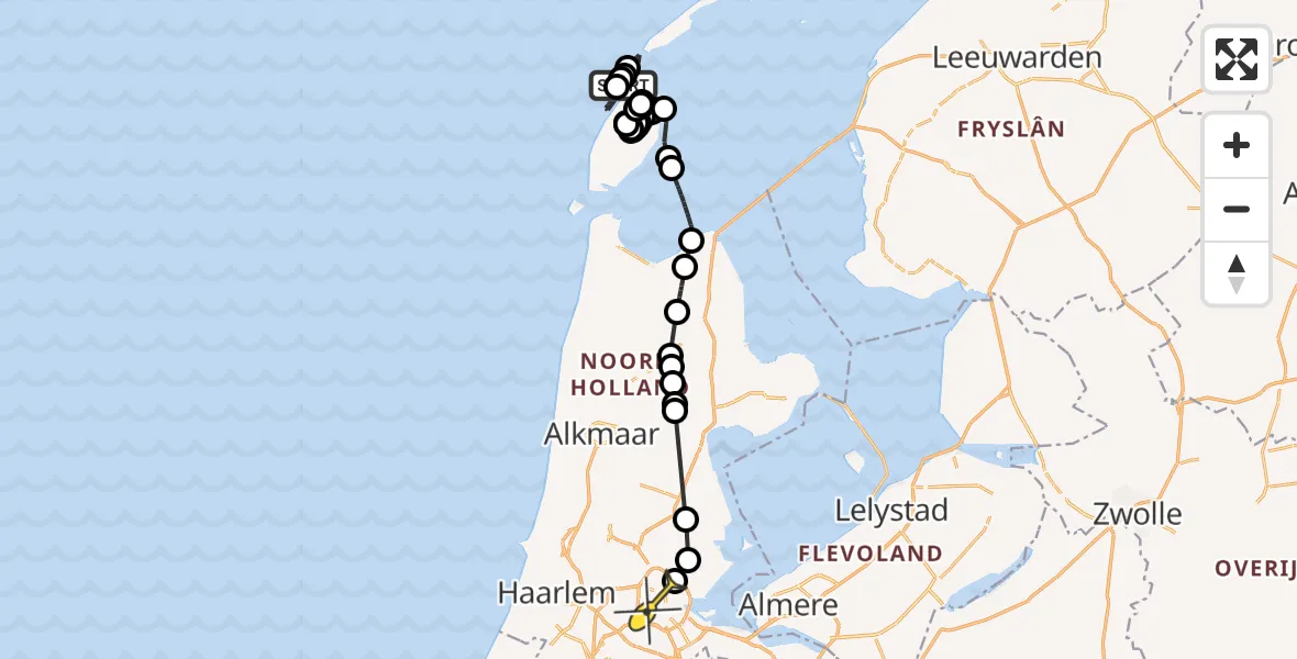 Routekaart van de vlucht: Politieheli naar Amsterdam, Berenstraat