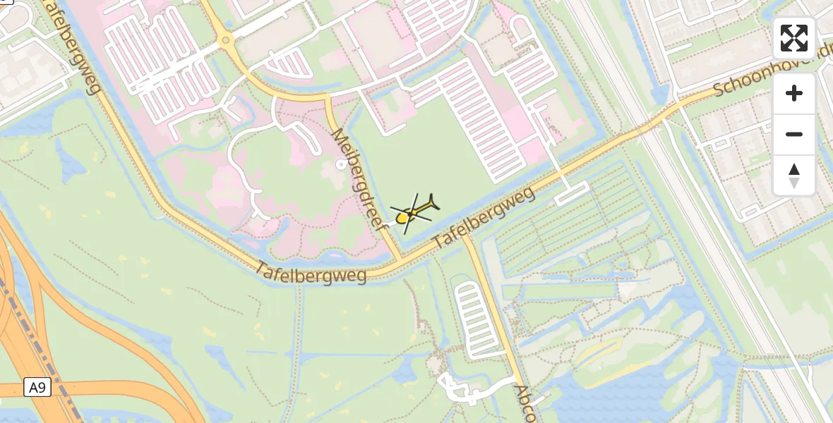 Routekaart van de vlucht: Lifeliner 3 naar Academisch Medisch Centrum (AMC)