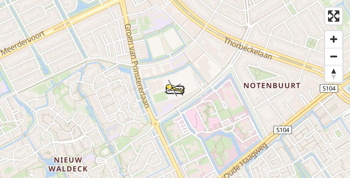 Routekaart van de vlucht: Lifeliner 2 naar Den Haag, Wandelgangen