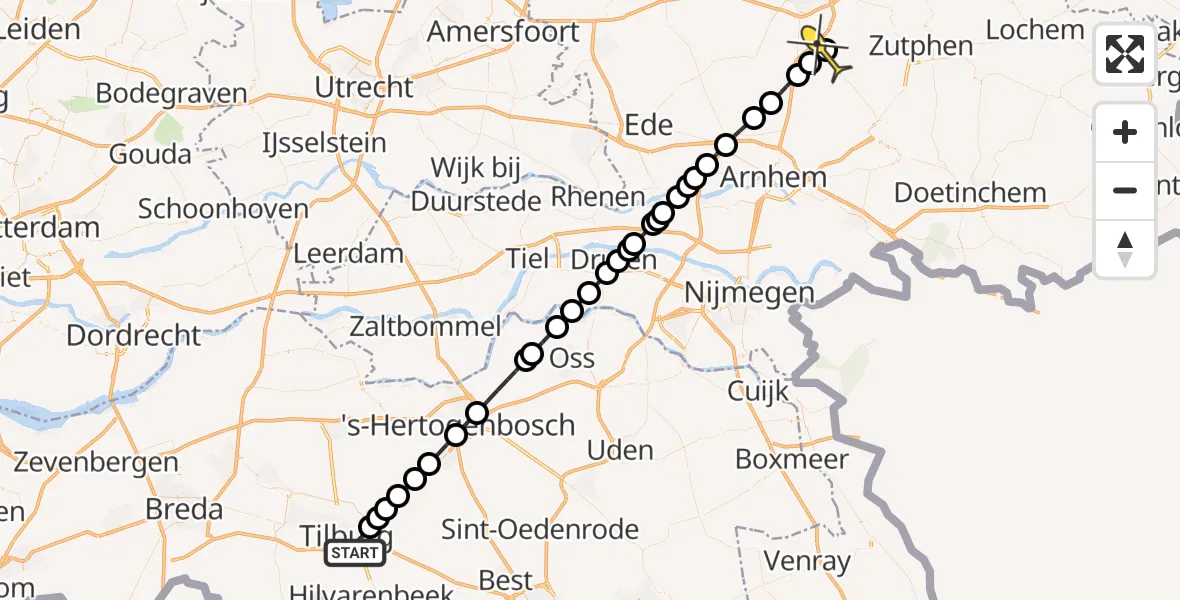 Routekaart van de vlucht: Lifeliner 3 naar Beekbergen, Cenakel
