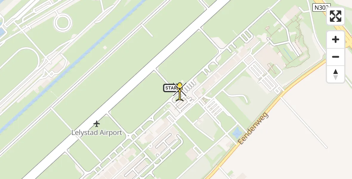 Routekaart van de vlucht: Lifeliner 1 naar Lelystad Airport, Arendweg