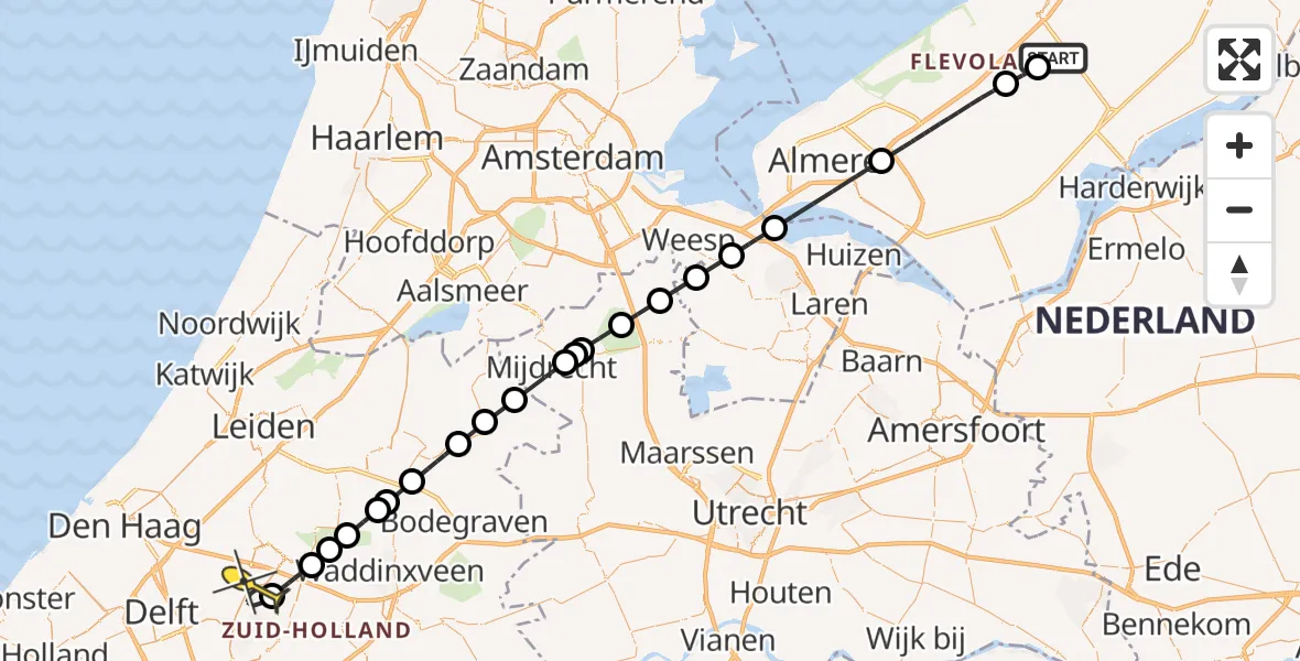 Routekaart van de vlucht: Lifeliner 1 naar Berkel en Rodenrijs, Talingweg