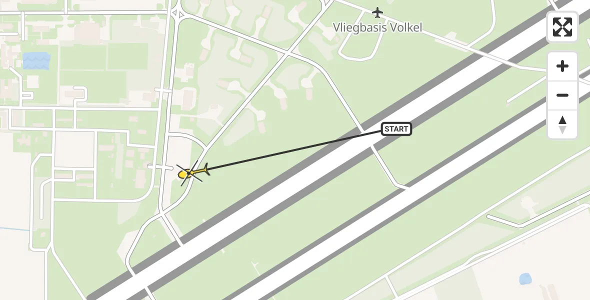 Routekaart van de vlucht: Lifeliner 3 naar Vliegbasis Volkel, Zeelandsedijk