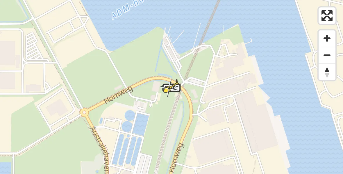 Routekaart van de vlucht: Lifeliner 1 naar Amsterdam Heliport, Hornweg