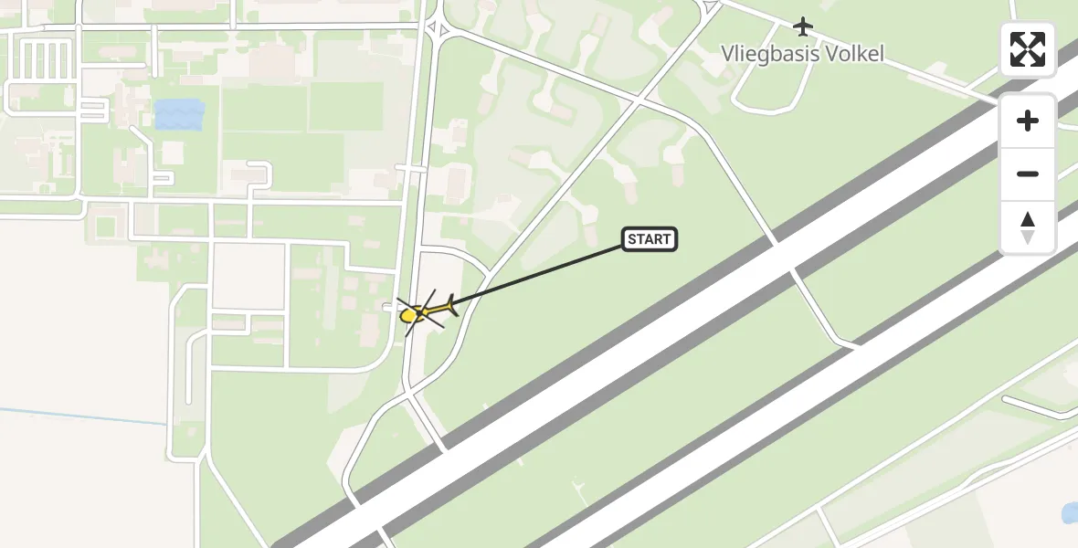 Routekaart van de vlucht: Lifeliner 3 naar Vliegbasis Volkel, Zeelandsedijk