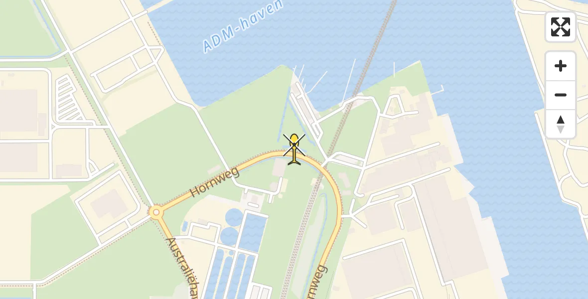 Routekaart van de vlucht: Lifeliner 1 naar Amsterdam Heliport