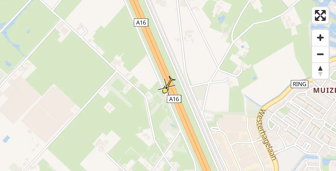 Routekaart van de vlucht: Lifeliner 2 naar Prinsenbeek