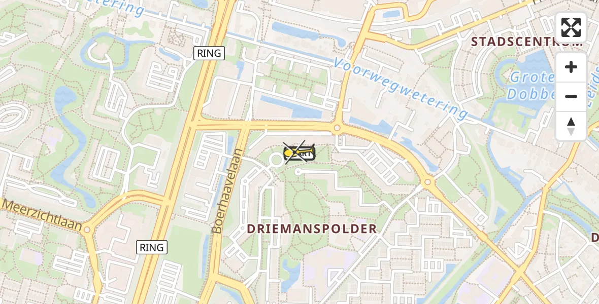 Routekaart van de vlucht: Lifeliner 2 naar Zoetermeer, Van Leeuwenhoeklaan