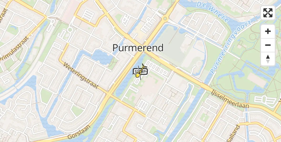 Routekaart van de vlucht: Lifeliner 1 naar Purmerend, Gorslaan