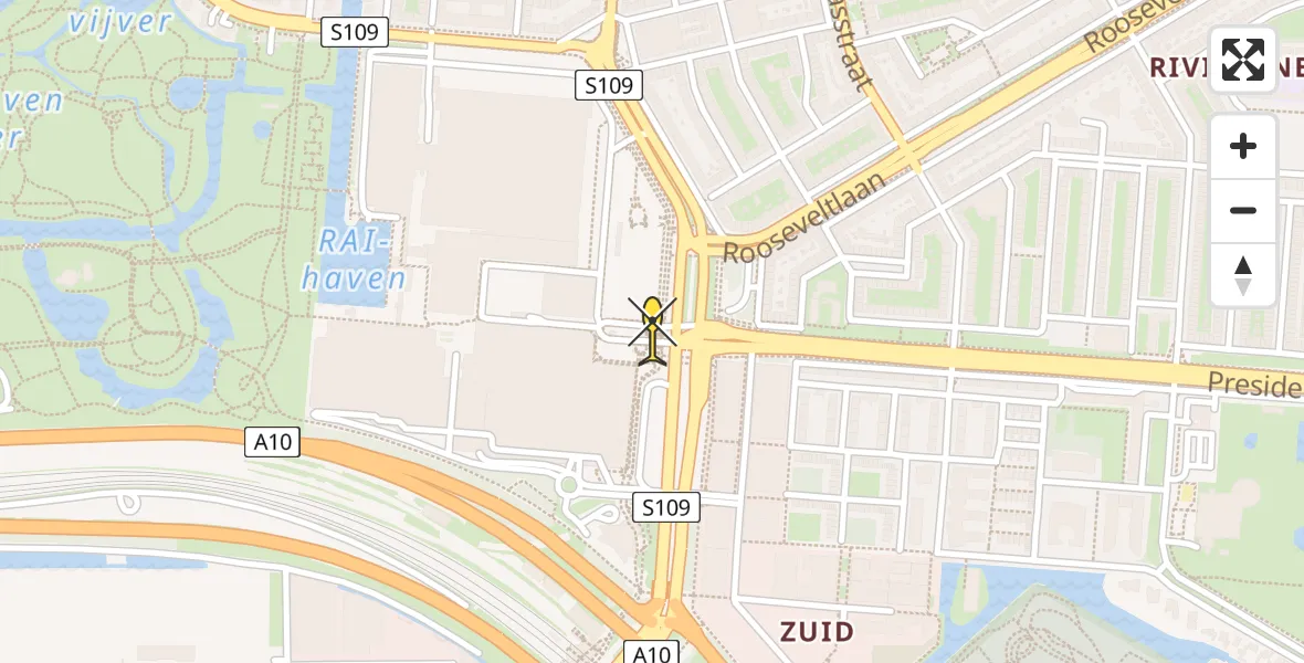 Routekaart van de vlucht: Lifeliner 1 naar Amsterdam