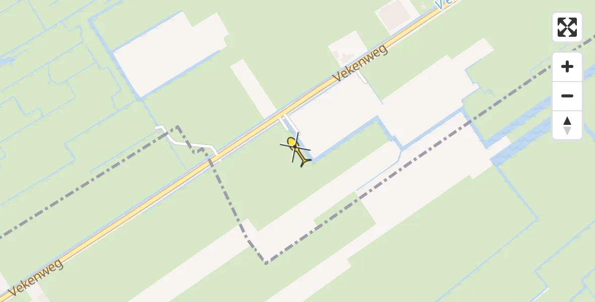 Routekaart van de vlucht: Lifeliner 1 naar De Weere