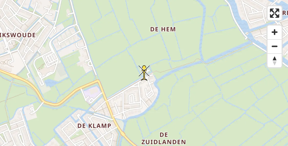 Routekaart van de vlucht: Lifeliner 4 naar Leeuwarden