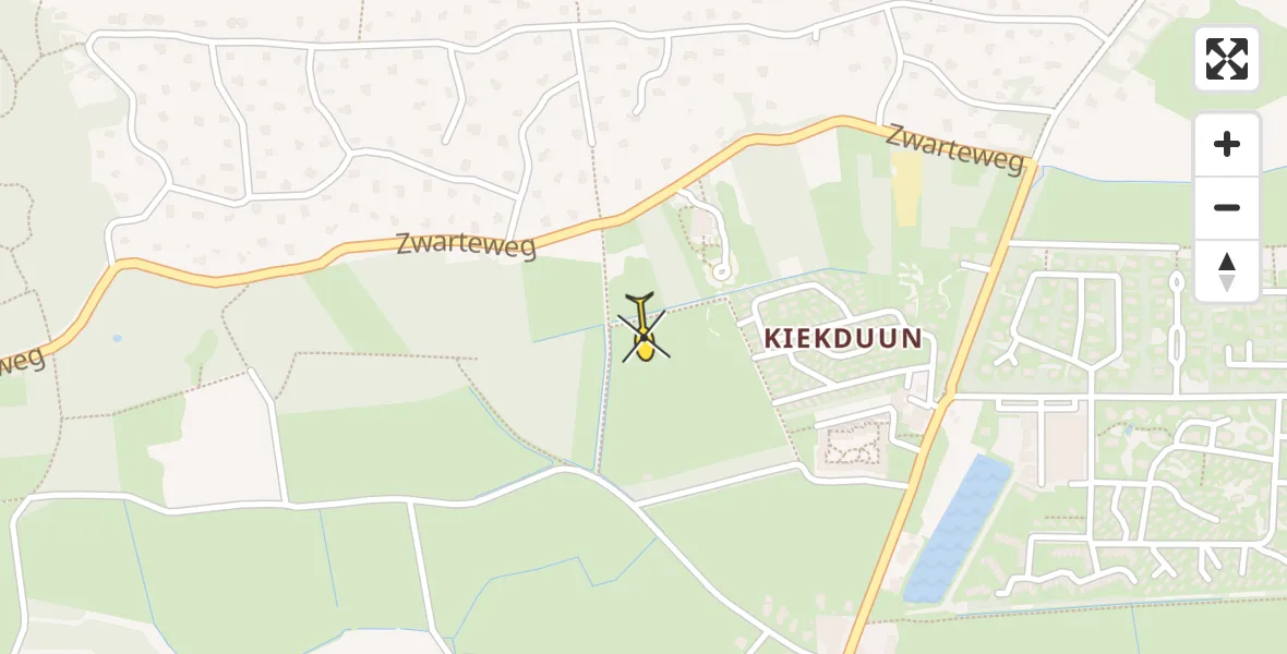 Routekaart van de vlucht: Ambulanceheli naar Buren