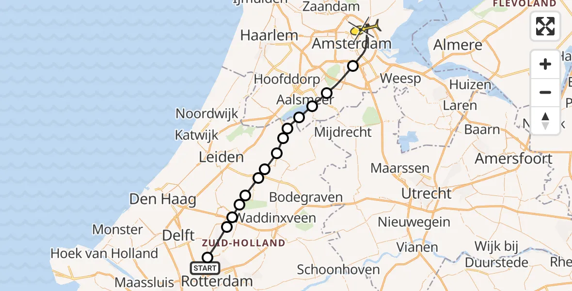 Routekaart van de vlucht: Lifeliner 2 naar Amsterdam, Buikslotermeerplein