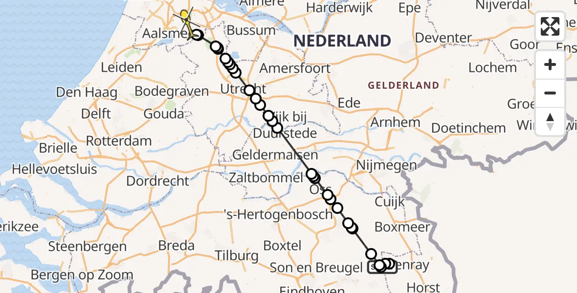 Routekaart van de vlucht: Politiehelikopter naar Amstelveen, Bakelsedijk