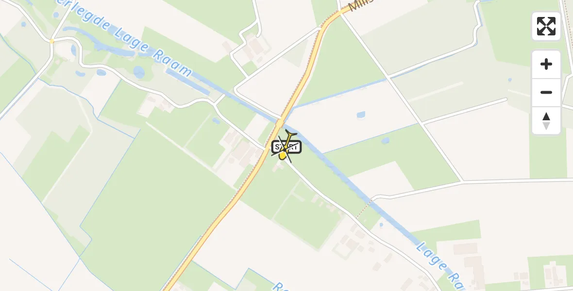 Routekaart van de vlucht: Lifeliner 3 naar Mill, Beerseweg