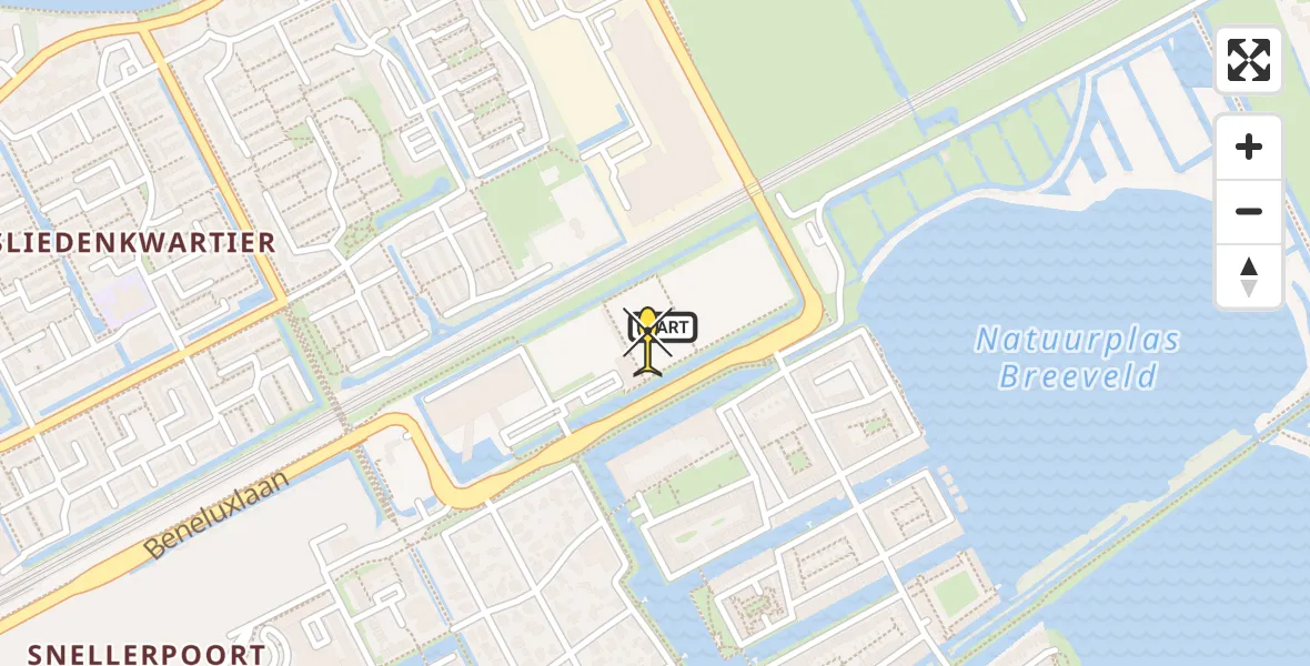 Routekaart van de vlucht: Lifeliner 1 naar Woerden, Steinhagenseweg