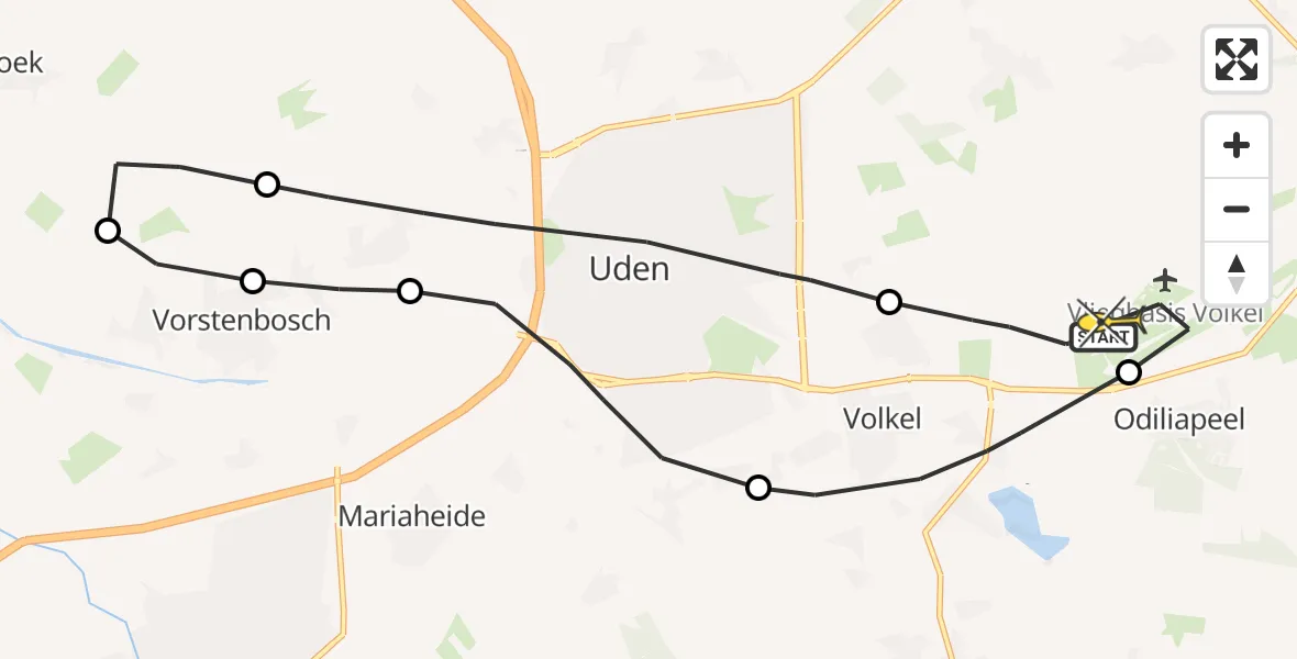 Routekaart van de vlucht: Lifeliner 3 naar Vliegbasis Volkel, Boshond