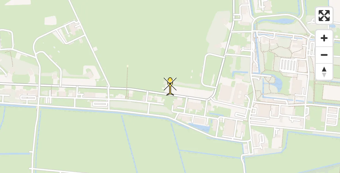 Routekaart van de vlucht: Ambulanceheli naar Vliegbasis Leeuwarden