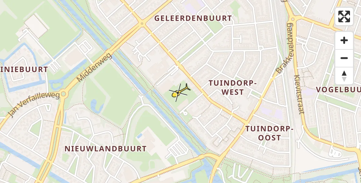 Routekaart van de vlucht: Lifeliner 1 naar Den Helder