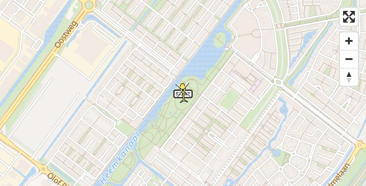 Routekaart van de vlucht: Lifeliner 2 naar Zoetermeer, Heemkade
