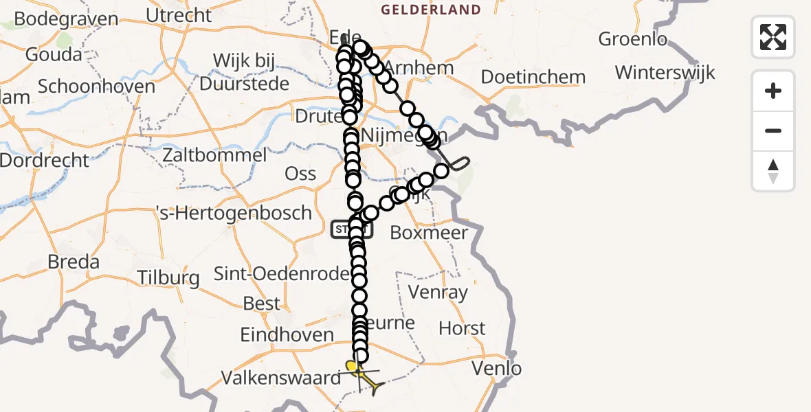 Routekaart van de vlucht: Lifeliner 3 naar Someren, Houtvennen