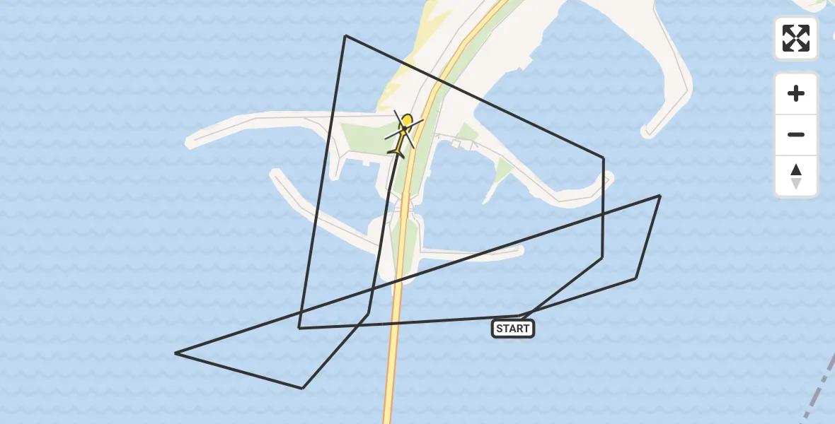 Routekaart van de vlucht: Kustwachthelikopter naar Vrouwenpolder, Binnenhaven Noordland