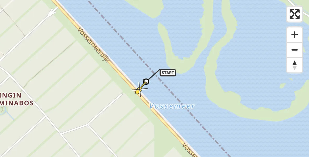 Routekaart van de vlucht: Politiehelikopter naar Dronten, Vossemeer