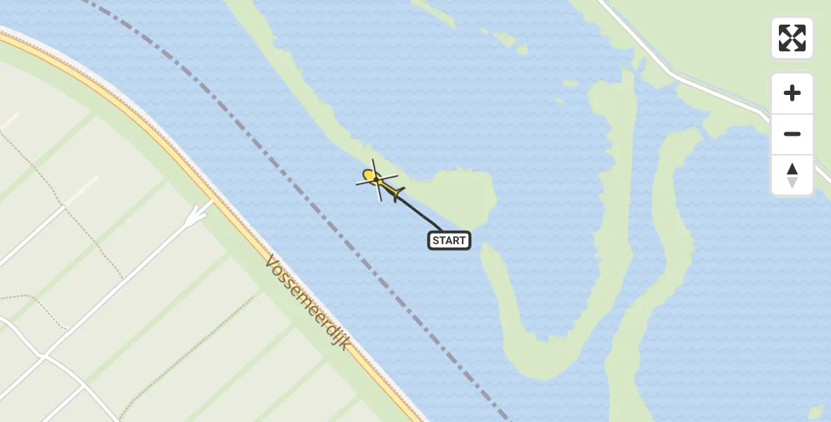 Routekaart van de vlucht: Politiehelikopter naar Kampen, Vossemeer