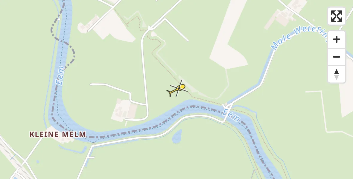 Routekaart van de vlucht: Politieheli naar Hoogland