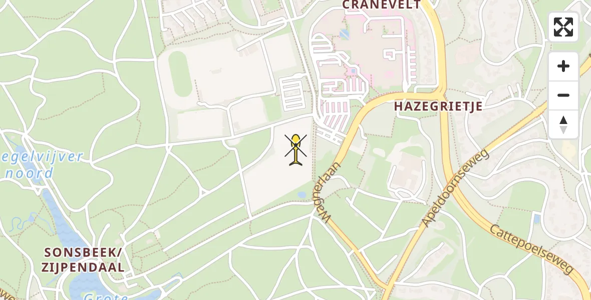 Routekaart van de vlucht: Lifeliner 3 naar Arnhem