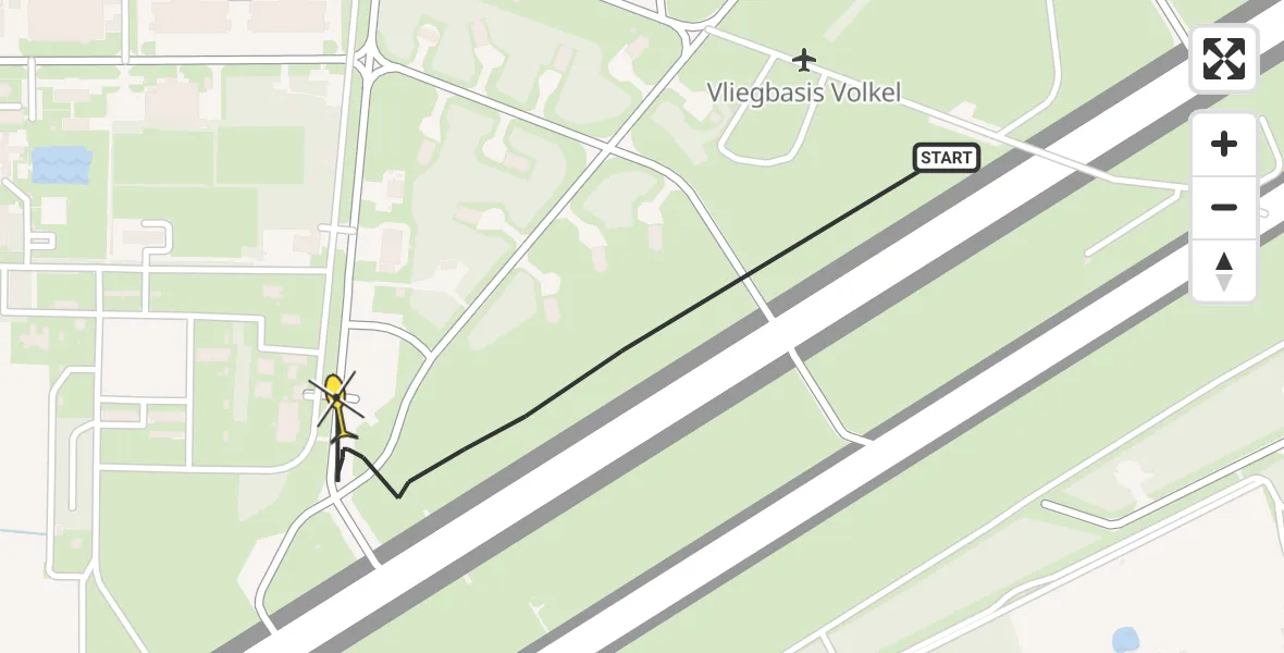 Routekaart van de vlucht: Lifeliner 3 naar Vliegbasis Volkel, Zeelandsedijk