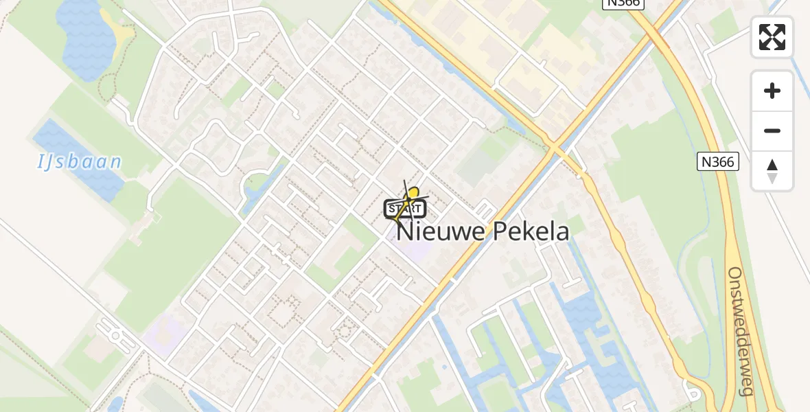 Routekaart van de vlucht: Lifeliner 4 naar Nieuwe Pekela, Meidoornlaan