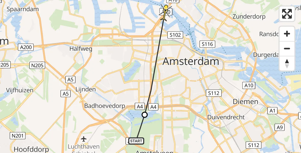 Routekaart van de vlucht: Politieheli naar Amsterdam, Jaagpad