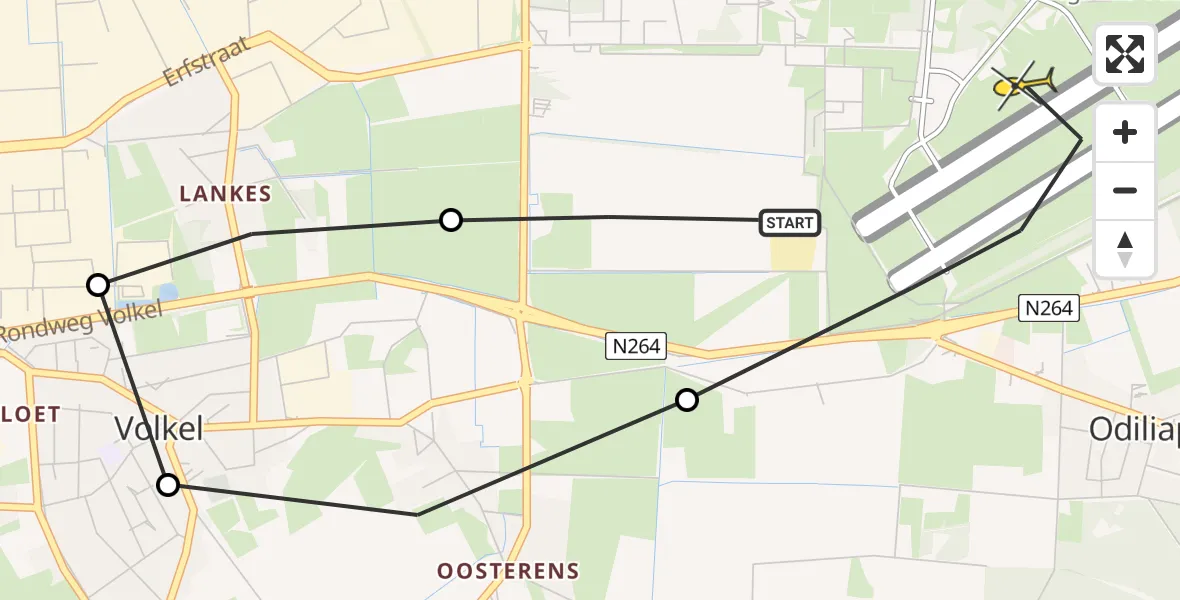 Routekaart van de vlucht: Lifeliner 3 naar Vliegbasis Volkel, Zonnepark Hoogveld Zuid