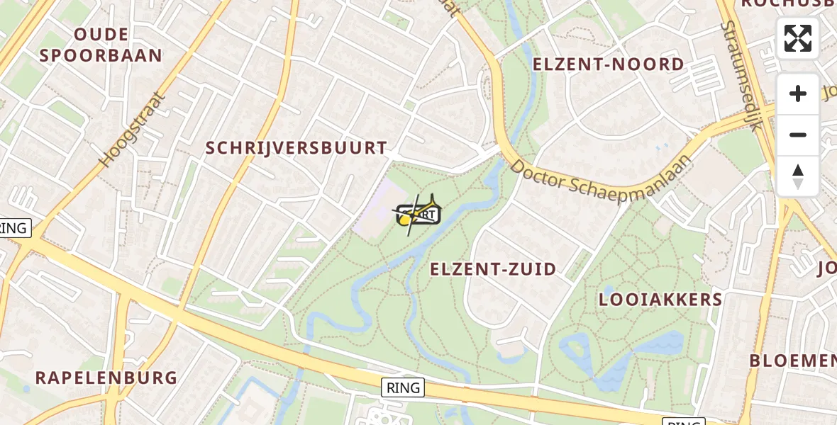 Routekaart van de vlucht: Lifeliner 3 naar Eindhoven, Jacob van Maerlantlaan