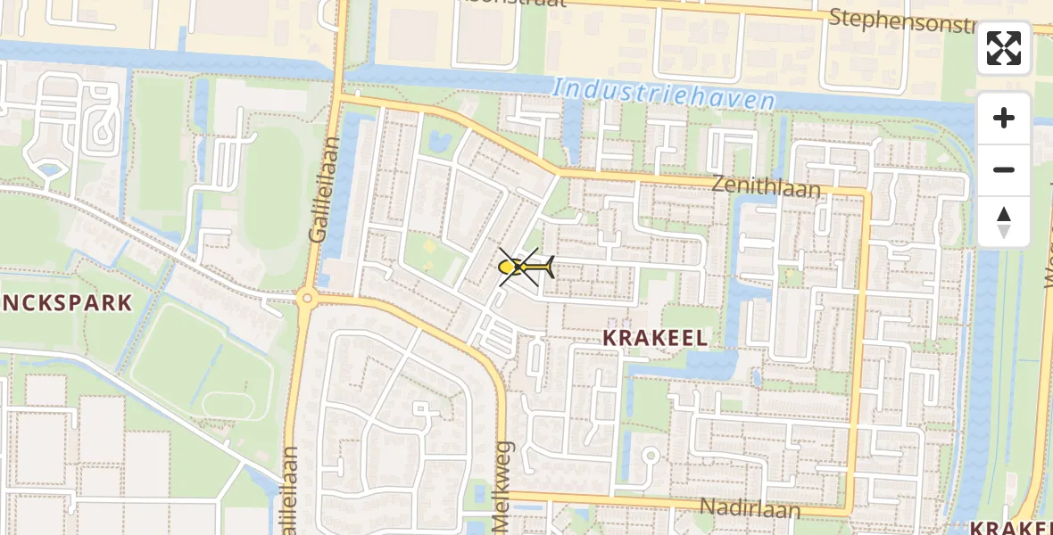 Routekaart van de vlucht: Lifeliner 4 naar Vliegveld Hoogeveen