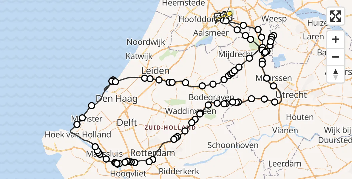 Routekaart van de vlucht: Politieheli naar Schiphol, Thermiekstraat