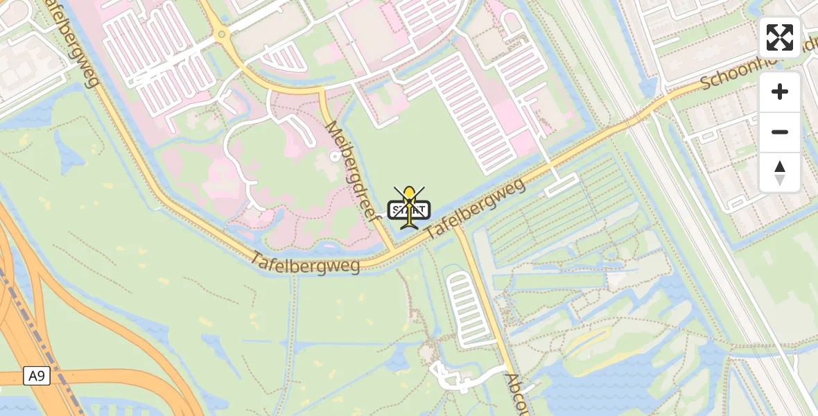 Routekaart van de vlucht: Lifeliner 2 naar Academisch Medisch Centrum (AMC), Helipad