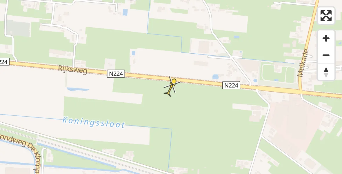 Routekaart van de vlucht: Lifeliner 1 naar De Klomp